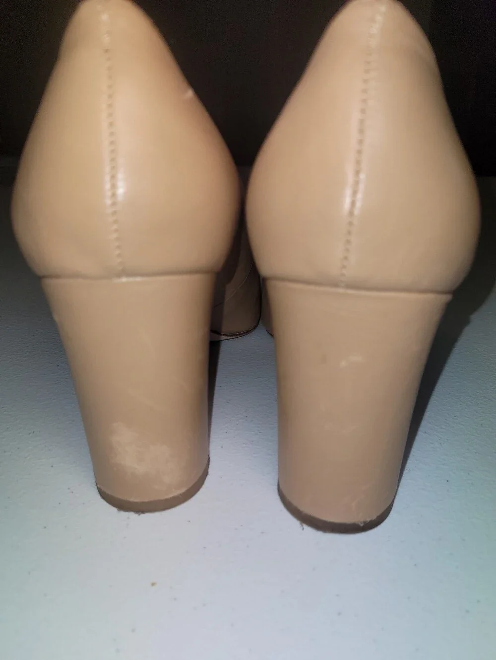 Antonio Melani Nude Pointed-Toe Block Heel Pumps